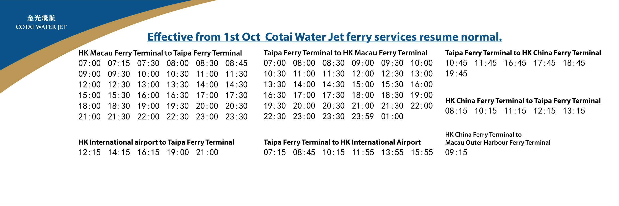 Cotai Water Jet Ferry Service Between Hong Kong And Macau